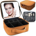 Makeup Bag with Led Mirror, Travel Makeup Organizer with 3 Color Setting by SUILU