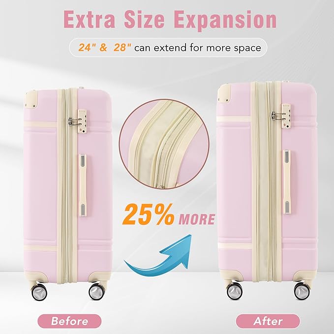 Merax Luggage Set 3 Piece Suitcase Set - Image 3