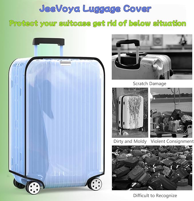 Luggage Cover Clear PVC Suitcase Cover Thick Transparent Waterproof Suitcase - Image 3