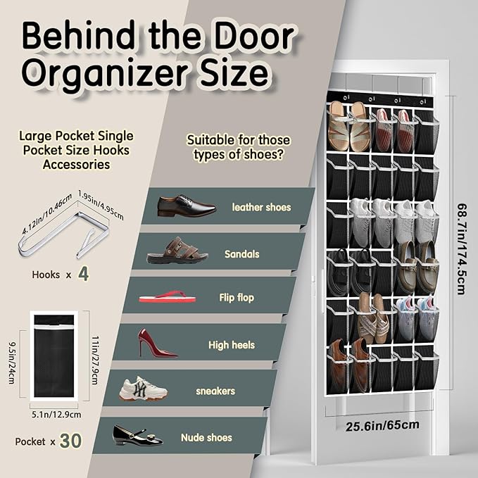 Over the Door Shoe Organizer - Image 3