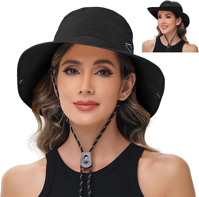 Sun Hats for Women Bucket Hat UV Protection Fishing Hat Wide Brim Safari Hats 2 by ZOORON