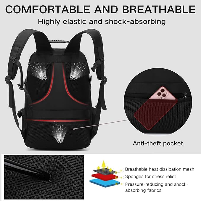 Travel Backpack 50L, 17 Inch Laptop Backpack - Image 3