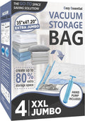 4 Pack XXL Jumbo Vacuum Storage Bags, Extra Large Vacuum Seal Bags by CozyEssential