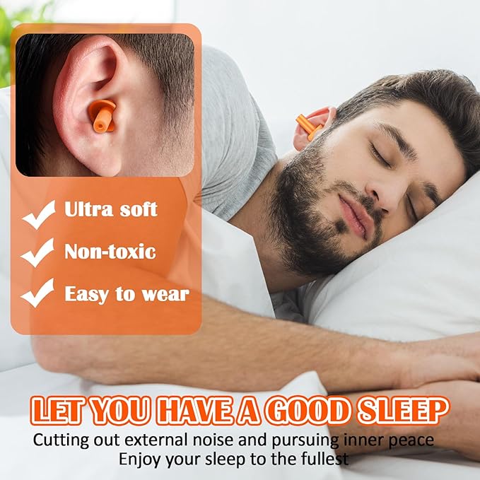 TrelaCo 100 Pairs Ear Plugs Bulk, NRR 29dB Reusable Silicone Ear Plugs - Image 6
