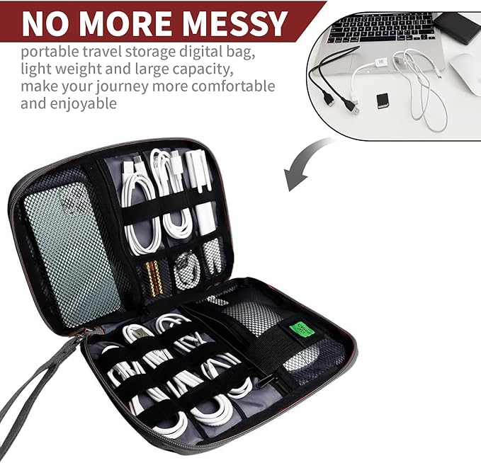 Electronics Travel Organizer, Portable Waterproof Electronic Travel Storage Bag - Image 2