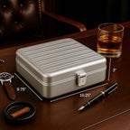 Bey-Berk Prague Aluminum Watch Case in Silver – 9-Slot Locking Travel Box - Image 2
