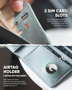 VULKIT Passport Holder with Airtag Holder RFID Blocking Passport Wallet Travel - Image 5