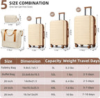 LARVENDER Luggage Sets 5 Piece Hardside Expandable Suitcase - Image 7