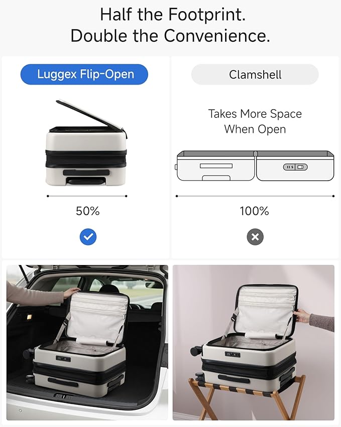 Carry On Luggage Top Opening, FLT Expandable Polycarbonate Hard Shell Suitcase - Image 3