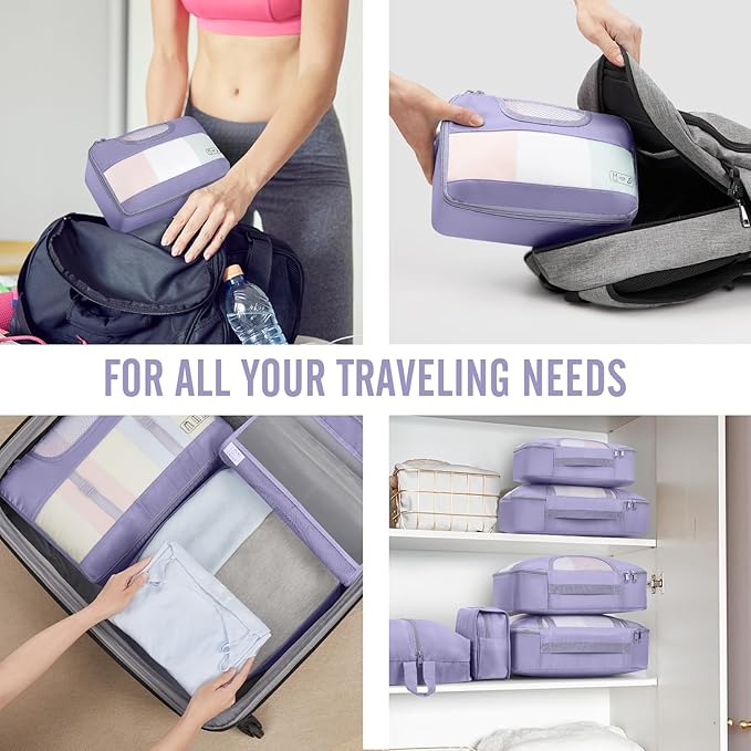 Veken 10 Set Packing Cubes for Travel Essential, Suitcase Organizer Bags in 4 - Image 7