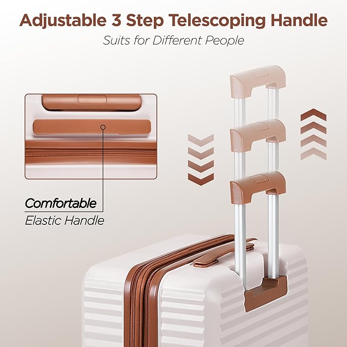 SHOWKOO Luggage Sets 3 Piece Hardside Expandable Suitcase - Image 6