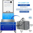 Narwey Foldable Carry on Luggage 22x14x9 Airline Approved Duffle Bag - Image 2