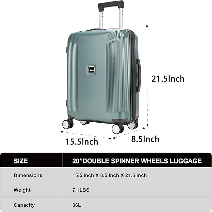 Luggage Sets 2 Piece, 20/28 Inch Lightweight Expandable PC Hardside Durable - Image 8