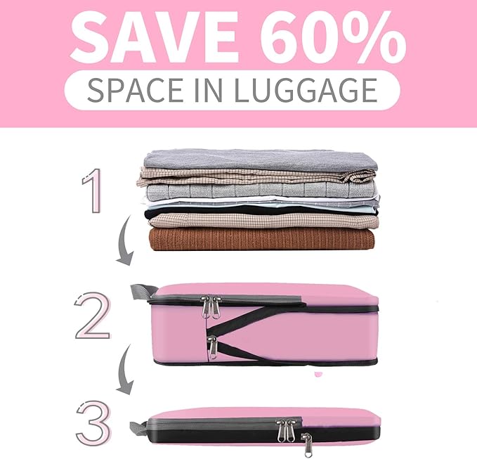 BAGAIL 4 Set/6 Set/8 Set Compression Packing Cubes Travel Accessories - Image 4