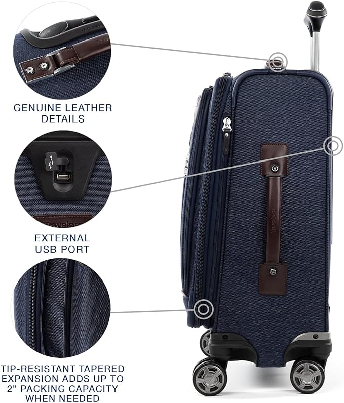 Travelpro Platinum Elite Softside Expandable Carry on Luggage, 8 Wheel Spinner - Image 4