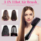 Hair Dryer and Blow Dryer Brush in 1, Negative Ion Hair Dryer Brush, 1Step Ionic Hair Straightener Brush Hair Dryer Hot Air Brush, Hair Styling Tool Straightening Drying Smooth Hair for All Hair Types