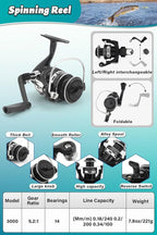 Fishing Pole Combo Set, Carbon Fiber Telescopic Fishing Rod Kit - Image 3