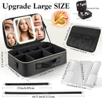 Extra Large Makeup Bag with LED 1X5X10X20X30X Magnifying Mirror and Travel - Image 5