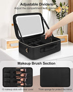 Chomeiu Makeup Bag with LED Mirror, Large Train Case - Image 3