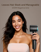 Hair Dryer Blow Dryer with Diffuser for Curly Hair, 110000 RPM Professional High Speed Ionic Hairdryer for Frizz Control, Ultra-Fast Drying, 6.5 ft ALCI Cord, Low Noise, Magnetic Attachments