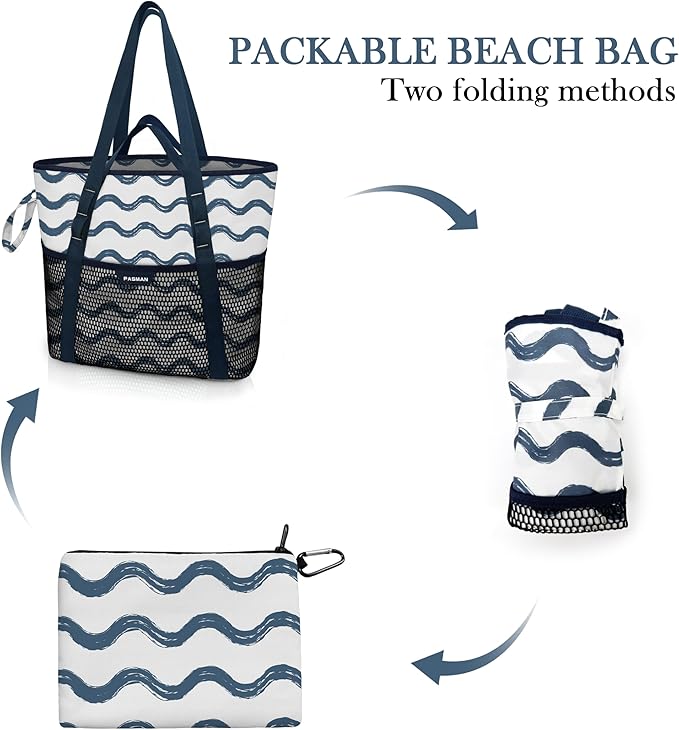 Beach Bag with Zipper - Image 4