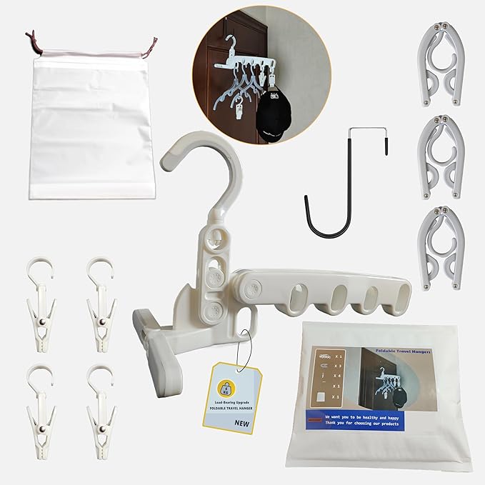 Over The Door Hooks Hanger, Foldable Portable Folding Hangers, Hanging Rack by ZCircle