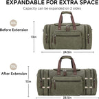 Canvas Expandable Duffle Bag for Men Traveling, Luggage Travel Bag Weekender - Image 6
