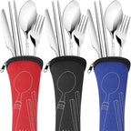 3 Pack Reusable Flatware Sets Knife, Chopsticks by Arroyner