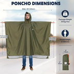 ANYOO Hooded Rain Poncho for Adults Waterproof Lightweight Rain Coat for Men - Image 2