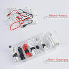 Acrylic Electronics Organizer-8 Sections Clear Cable Storage Bin Box, Cord - Image 5