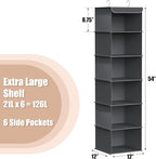 Simple Houseware 6 Shelf Hanging Closet Organizer, Dark Gray - Image 3