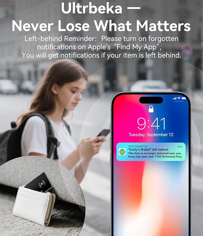 Ultra-Thin Air Tag Wallet Tracker Card 0.07in IP68 Waterproof Bluetooth Tracker - Image 6