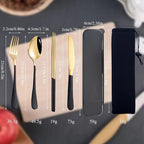 Black Portable Flatware Cutlery Set, TWUTGAYW Stainless Steel Travel Utensils - Image 5