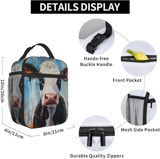 Cow Lunch Box for Kids Aldults, Realistic Animal Reusable Thermal Insulation - Image 6