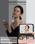Chomeiu Makeup Bag with LED Mirror, Large Train Case - Image 5