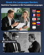 AI Translation Earbuds Real Time, 164 Language Translator Earbuds, 96H Playtime - Image 6