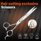 High-end Professional Extremely Very Sharp Barber Hair Cutting Scissors Hairdresser Shears For Hair 6.5 Inch Haircut Scissor Made Of Stainless Steel Alloy For Hairdressing Salon and Home Use
