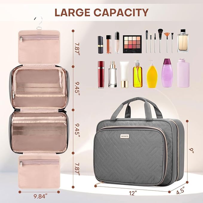 Toiletry Bag for Women with Jewelry Organizer Compartment, Jewelry Boxes for - Image 2