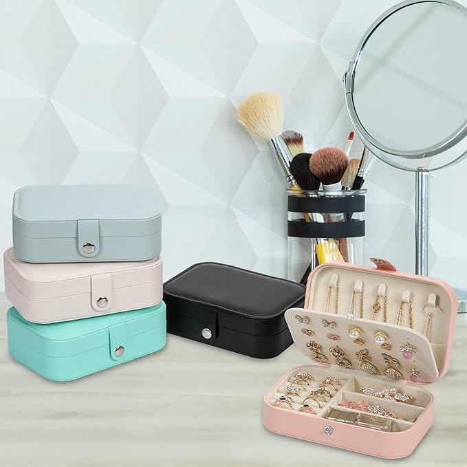 Travel Jewelry Box, PU leather Small Jewelry Organizer - Image 5