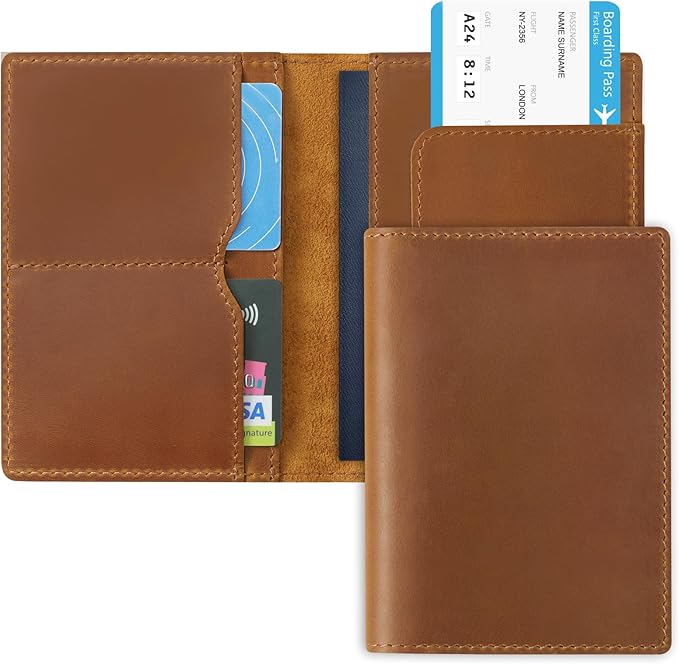 Jack&Chris Leather Passport Holder, Handmade Passport cover, Travel Wallet - Image 2