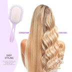 New Multifunctional Curly Hair Cushion Comb, 1Pc Oval New Air Cushion Comb WithHandle, Define Styling Brush,DetanglingHair Brush, Professional Hairstyle Comb, BouncingHair Brush (White Purple)