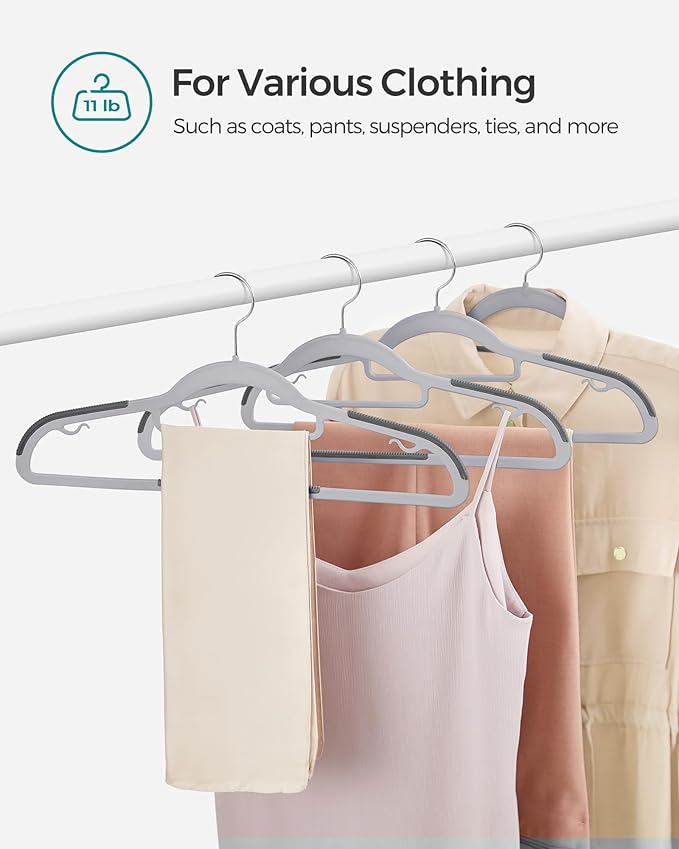 SONGMICS Pack of 30 Coat Hangers, Space-Saving Plastic Clothes Hangers - Image 8