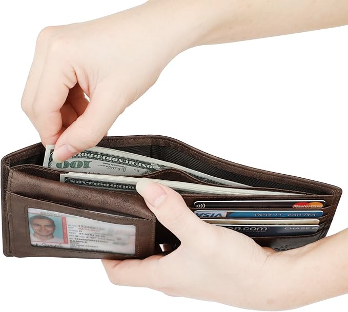 Wallet for Men-Genuine Leather RFID Blocking Bifold Stylish Wallet - Image 6