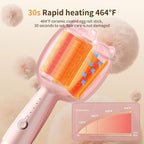Crimper Hair Tool, Beach Waves Curling Wand,Ionic Hair Waver with 1.26 Inch Double Barrel for Women，Easy to Use，Four-Speed Adjustment and Automatic Power-Off,Pink