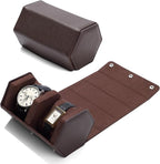 Oirlv Luxury Hexagonal Leather Watch Travel Case Watch Organizer Case by Oirlv
