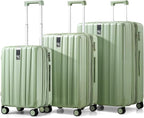 Hanke Expandable Hardshell Luggage Sets 3 piece Carry on Luggage by Hanke