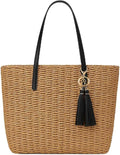 YXILEE Straw Bags For Women | M Size Travel Straw Totes Bag Woven Summer by YXILEE
