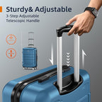 SHOWKOO Luggage Sets Expandable PC+ABS Durable Suitcase Sets Double Wheels TSA - Image 5
