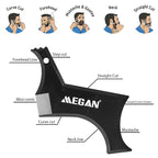 Megan Beard shaping tool,5 piece set beard shaper - include Professional Straight Edge Razor,beard template,10 Count of double edge blades,barber pencil and Stainless steel scissors.
