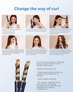 6 in ONE Blow Dryer Brush, Curling Wand Hair Styling Tools Set, Ionic Hot Air Hair Dryer, Massage Oval Hair Dryer, Left&Right Hair Curlers 100-120V
